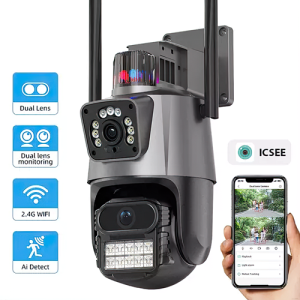 CAMARA IP WIFI DOMO PT 3MP25FPS SMART DUAL LIGHT 4MM AUDIO 2VIAS DETEC HUMA/VEHI ALARMA H.265 IP66