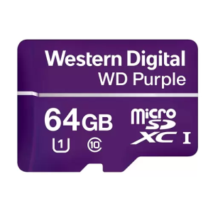 MICROSD WD PURPLE CLASE 10 64GB PARA VIDEOVIGILANCIA